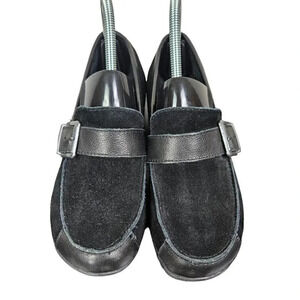 Boc Erna Black Suede Leather Comfort Flat‎ Loafer Shoe Women Size 7